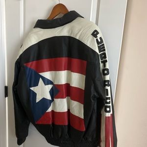 Puerto Rico Men's L 100% Genuine Leather Jacket